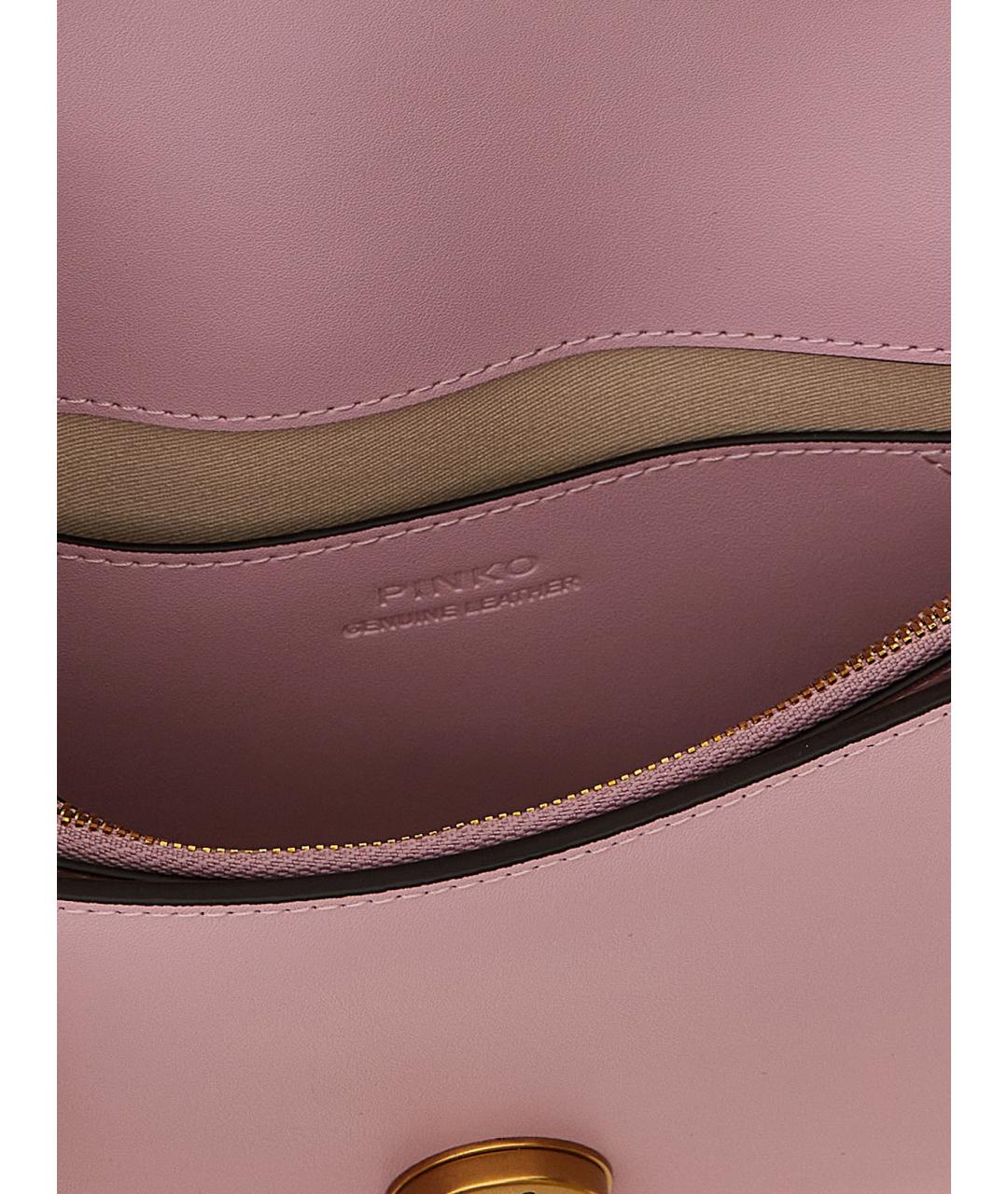 PINKO Розовая кожаная сумка через плечо, фото 4