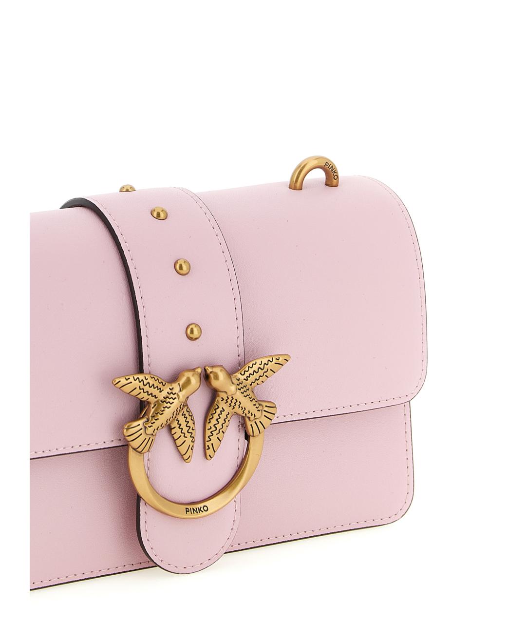 PINKO Розовая кожаная сумка через плечо, фото 3