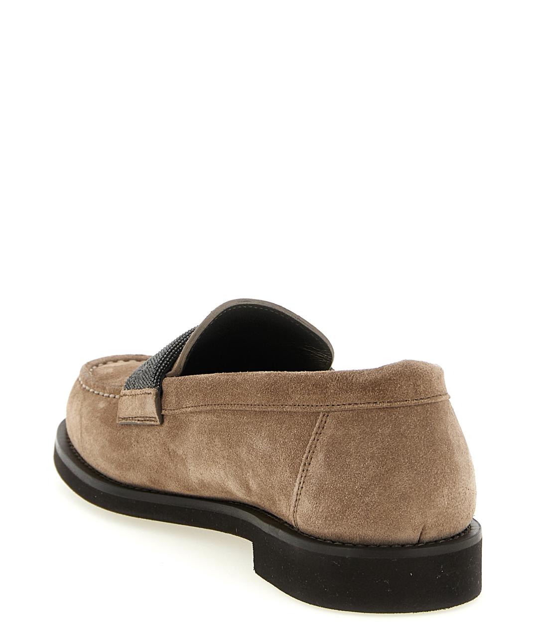 BRUNELLO CUCINELLI Бежевые замшевые лоферы, фото 3