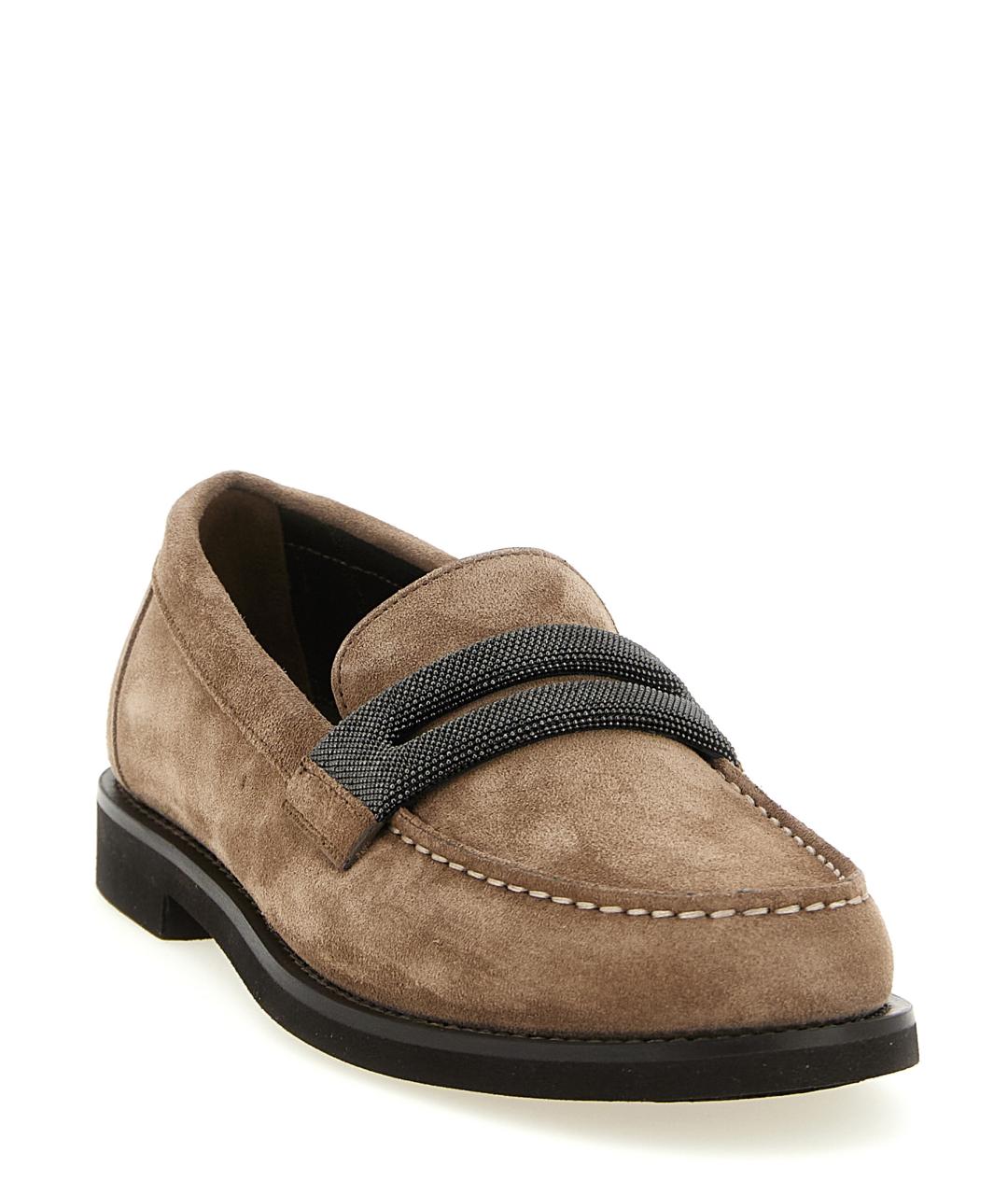 BRUNELLO CUCINELLI Бежевые замшевые лоферы, фото 2