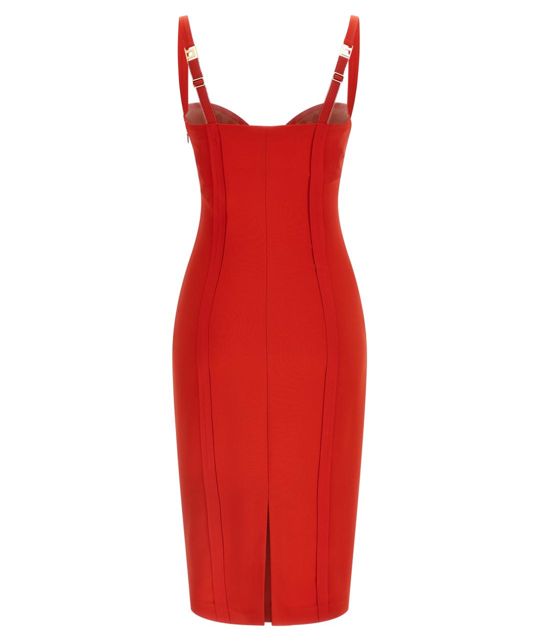 ELISABETTA FRANCHI Красное полиэстеровое коктейльное платье, фото 2