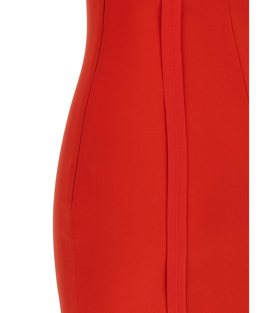 ELISABETTA FRANCHI Красное полиэстеровое коктейльное платье, фото 4