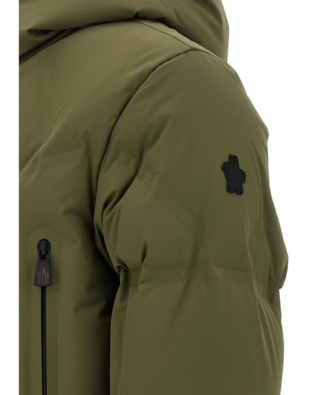 MONCLER GRENOBLE Зеленый полиамидовый пуховик, фото 4