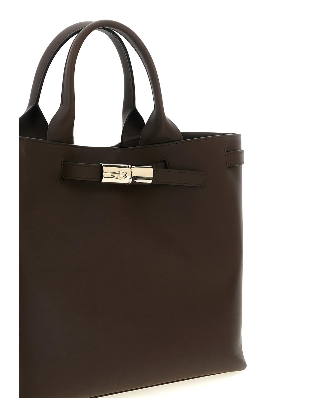 LONGCHAMP Коричневая кожаная сумка тоут, фото 3