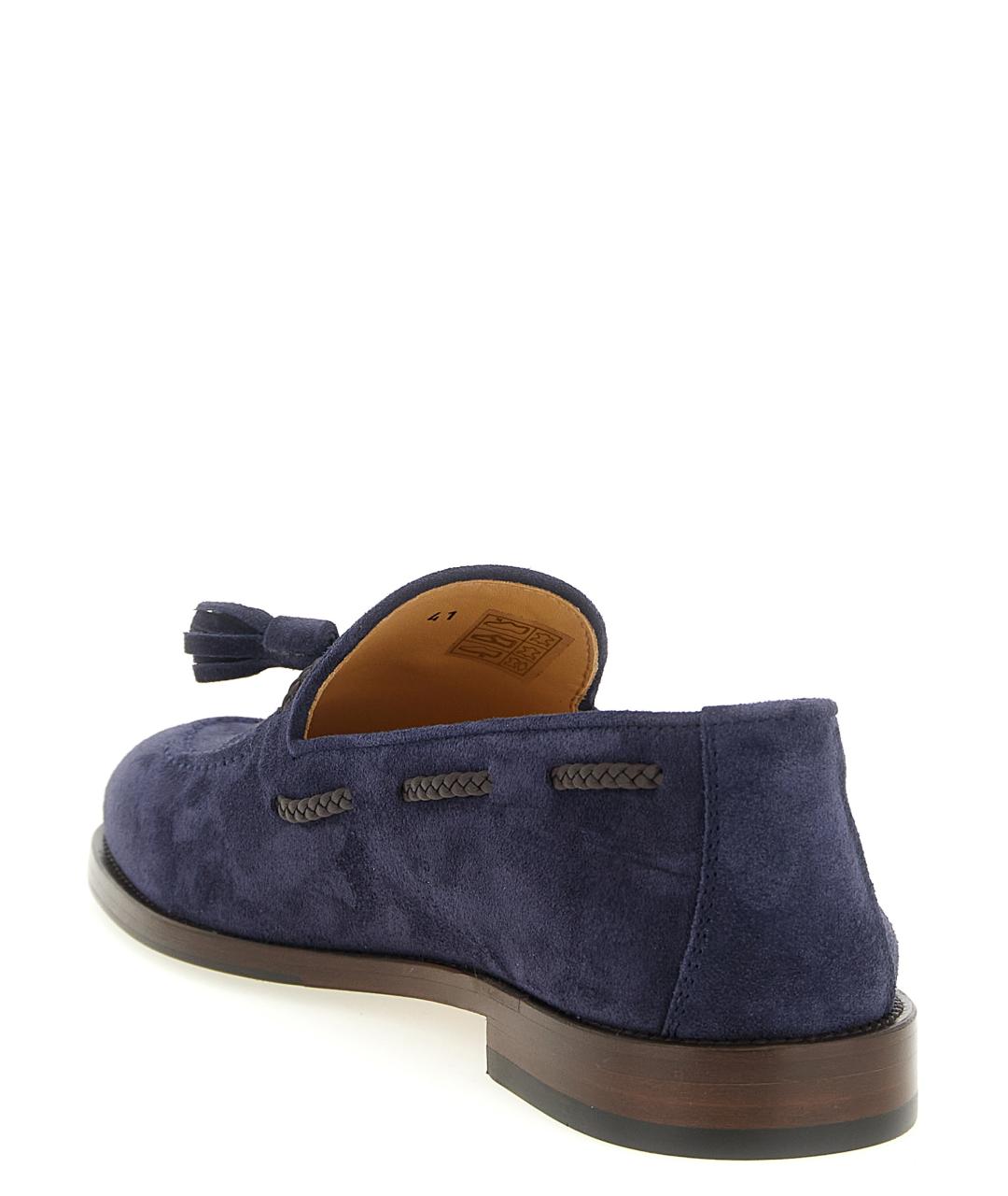 BRUNELLO CUCINELLI Темно-синие замшевые лоферы, фото 3