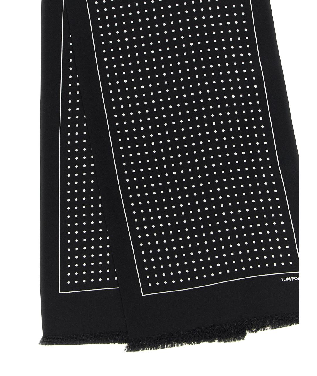 TOM FORD Черный шелковый шарф, фото 3