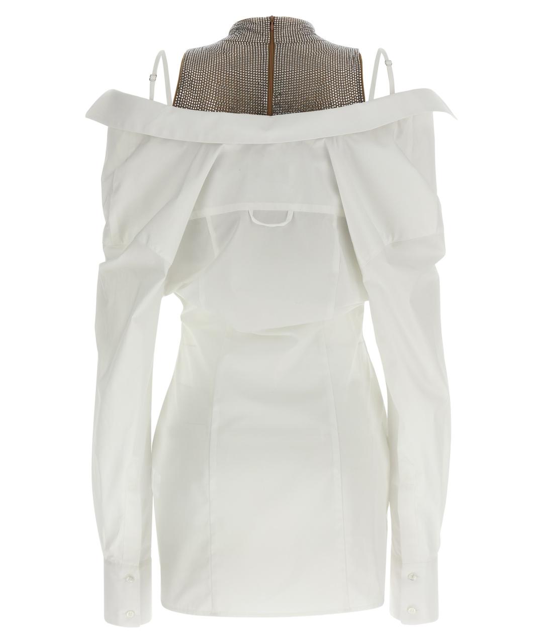 GIUSEPPE DI MORABITO Белое хлопковое коктейльное платье, фото 2