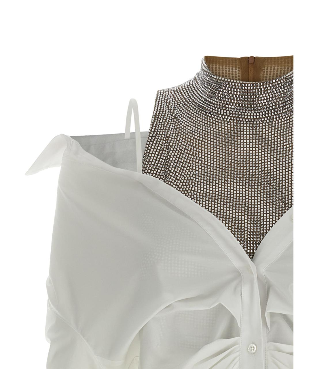 GIUSEPPE DI MORABITO Белое хлопковое коктейльное платье, фото 3