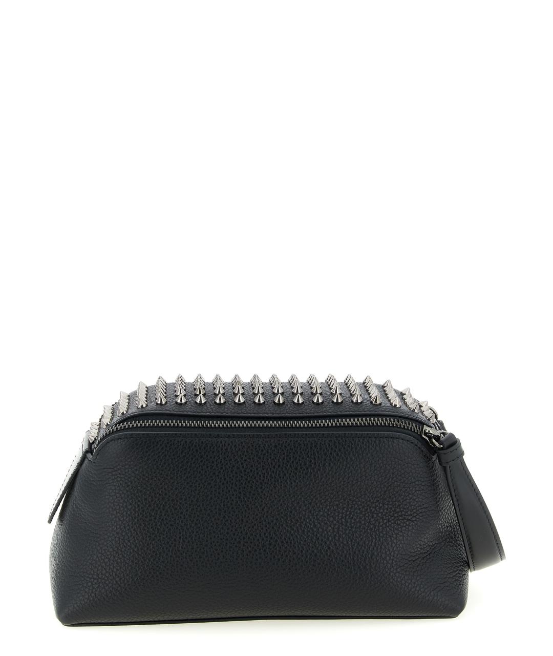 CHRISTIAN LOUBOUTIN Черная кожаная барсетка, фото 1