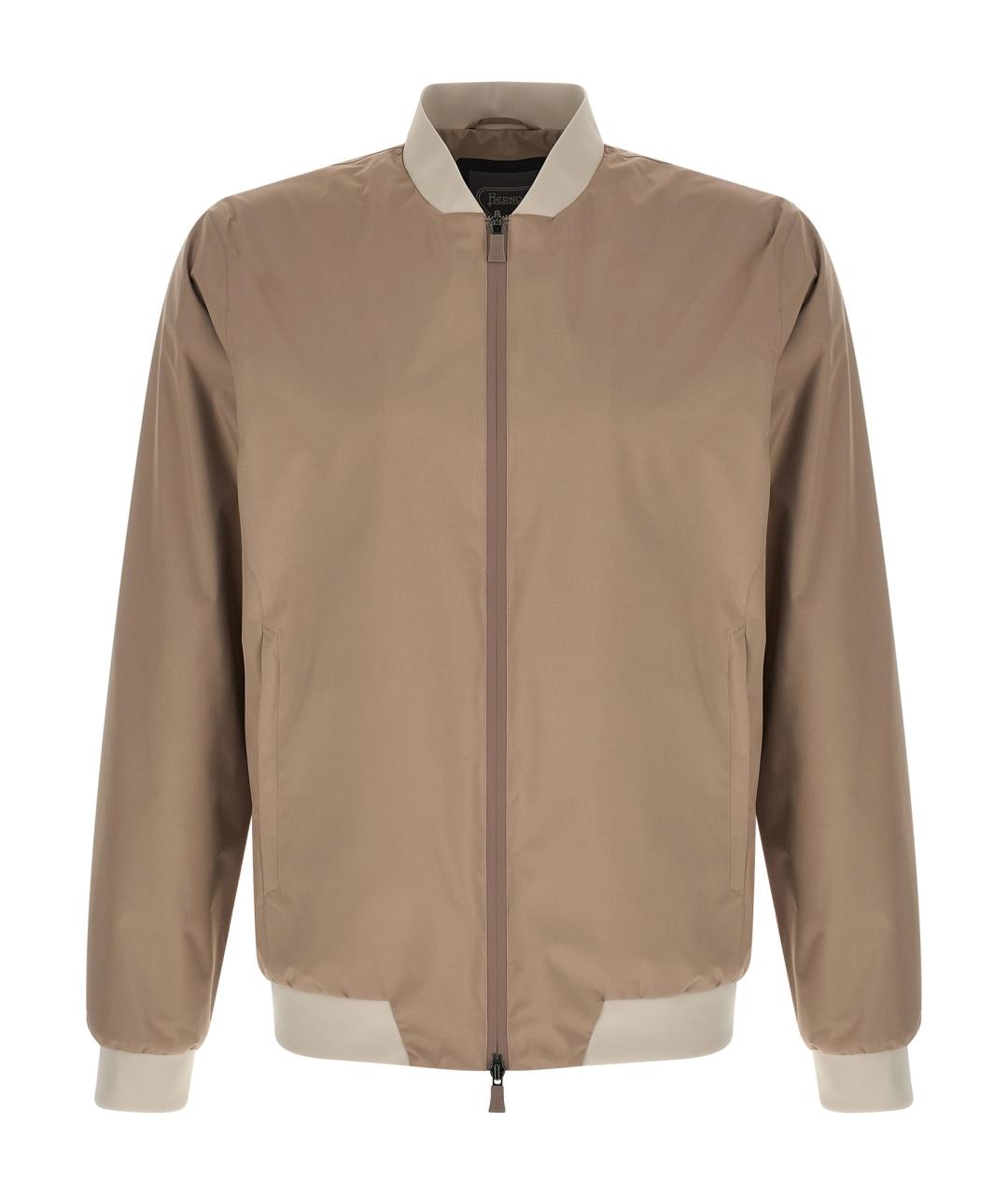 HERNO Бежевая полиэстеровая куртка, фото 1