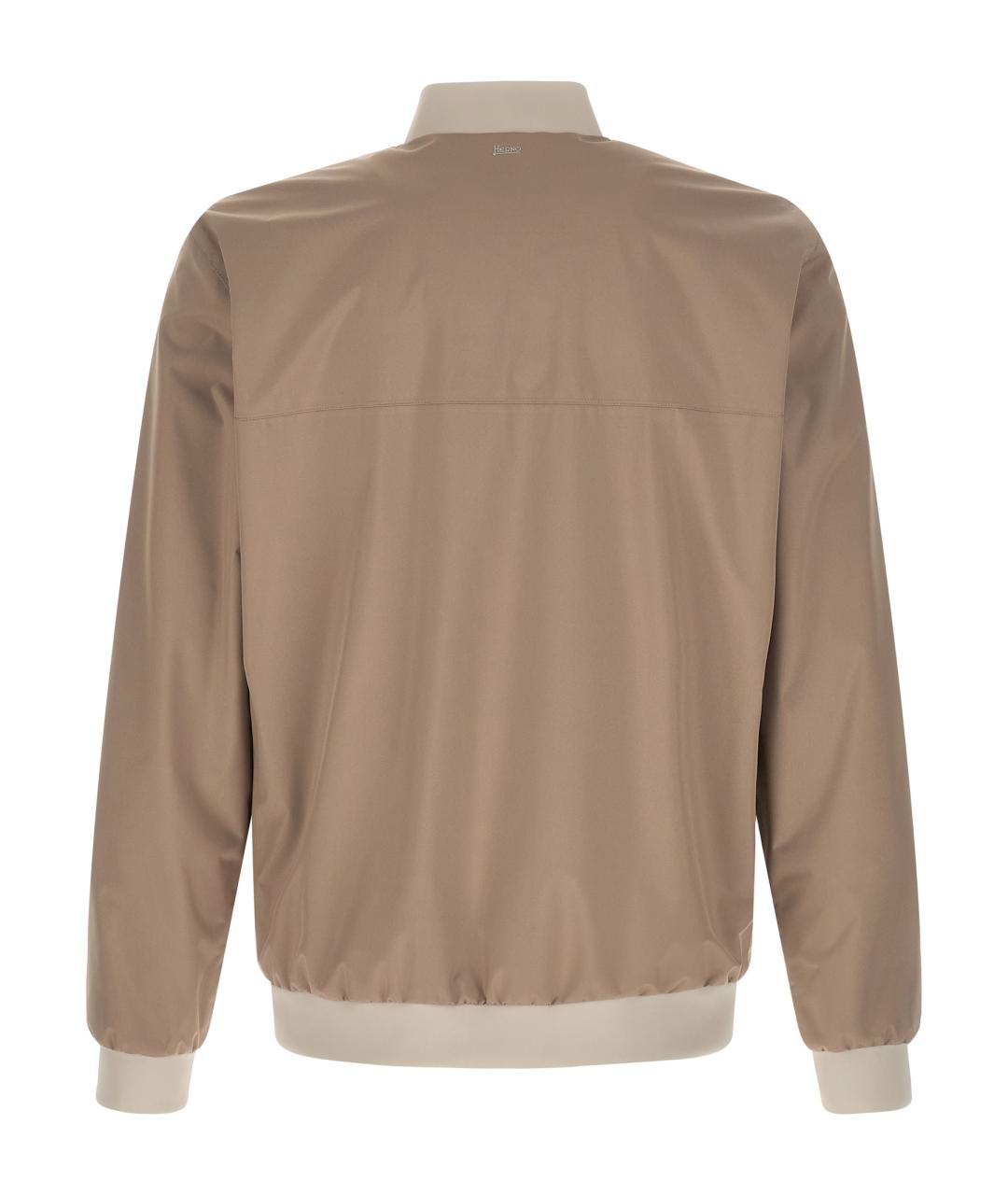 HERNO Бежевая полиэстеровая куртка, фото 2