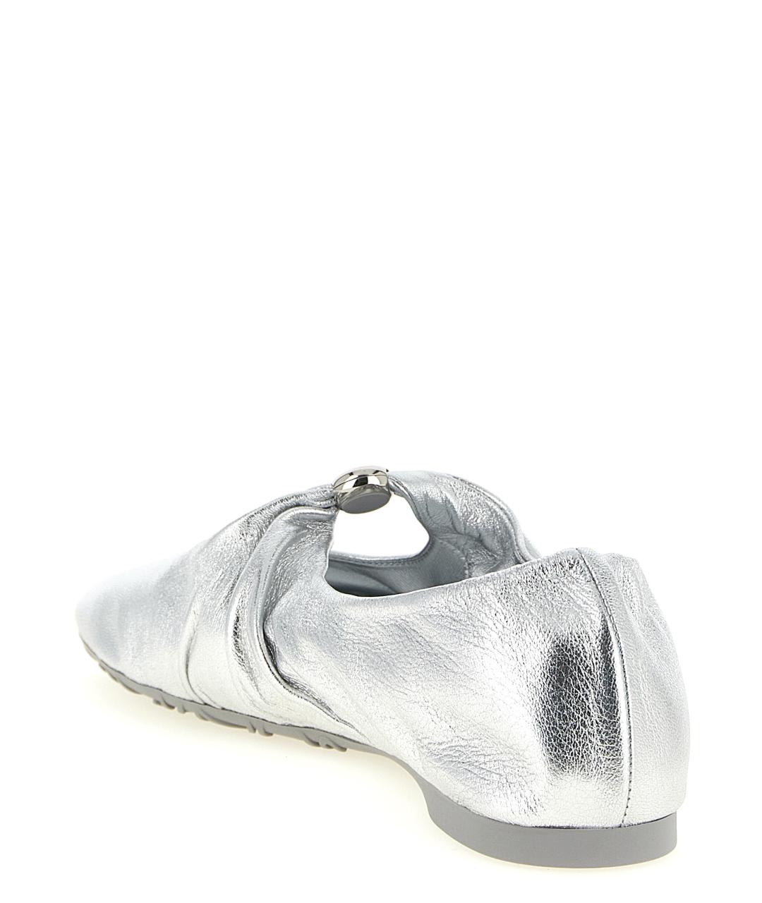 LOEWE Серебряные кожаные балетки, фото 3