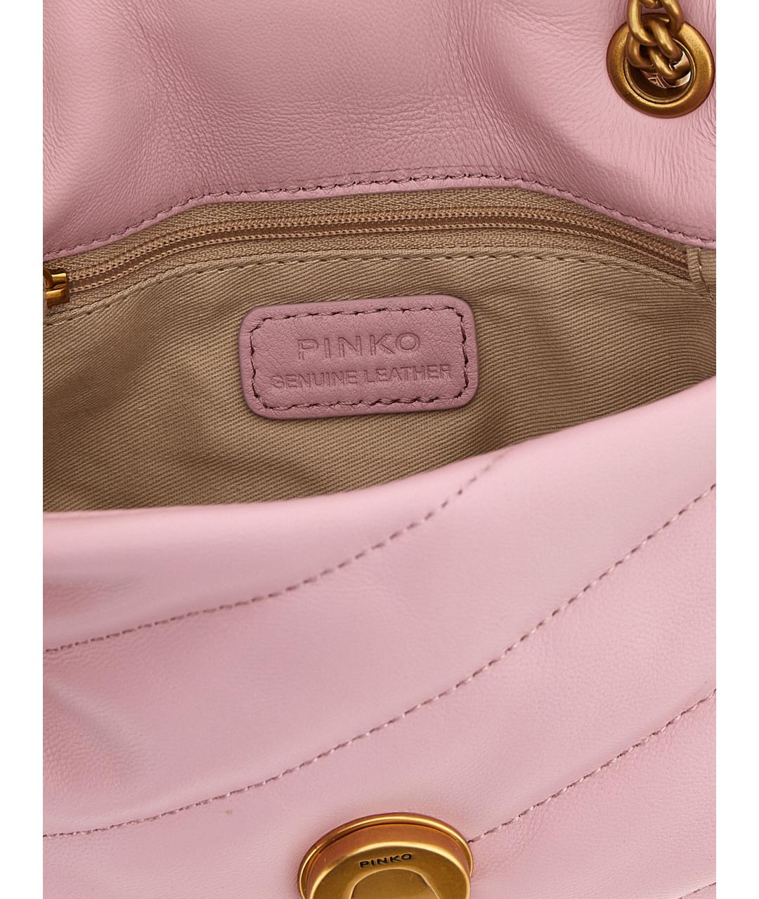 PINKO Розовая кожаная сумка через плечо, фото 4