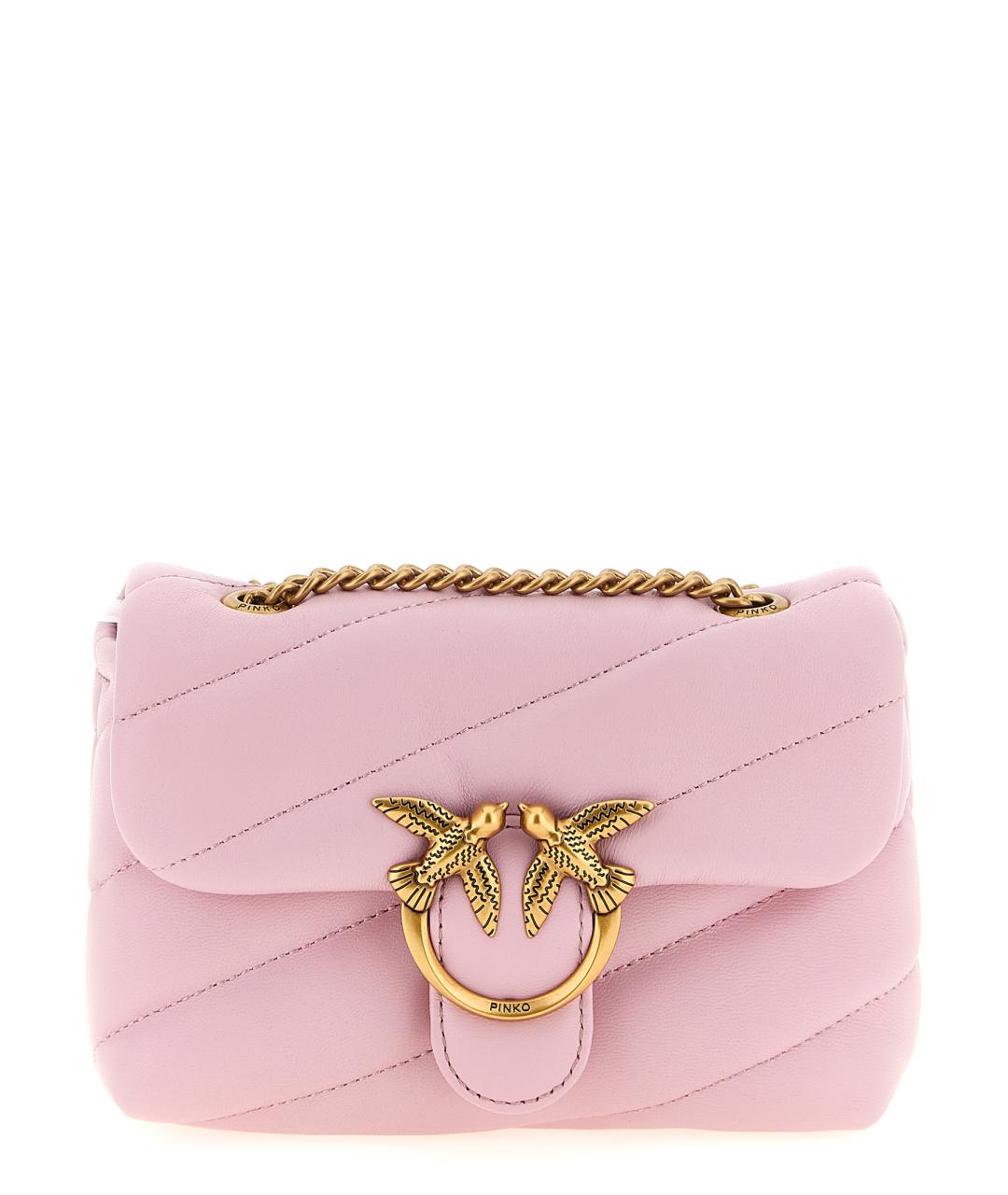PINKO Розовая кожаная сумка через плечо, фото 1