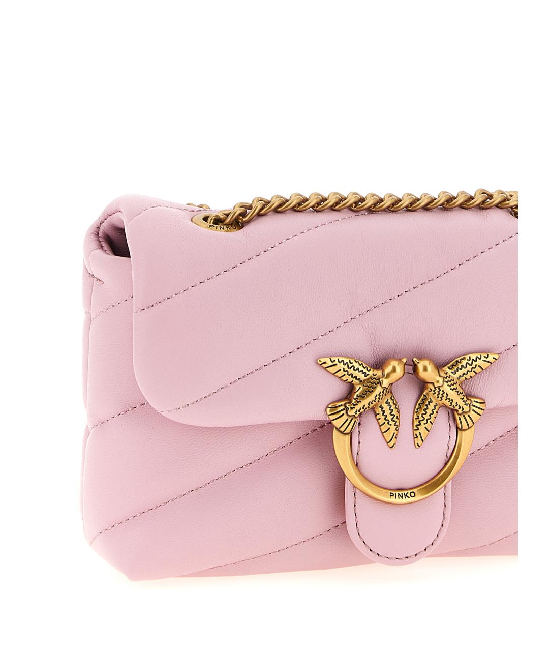 PINKO Розовая кожаная сумка через плечо, фото 3
