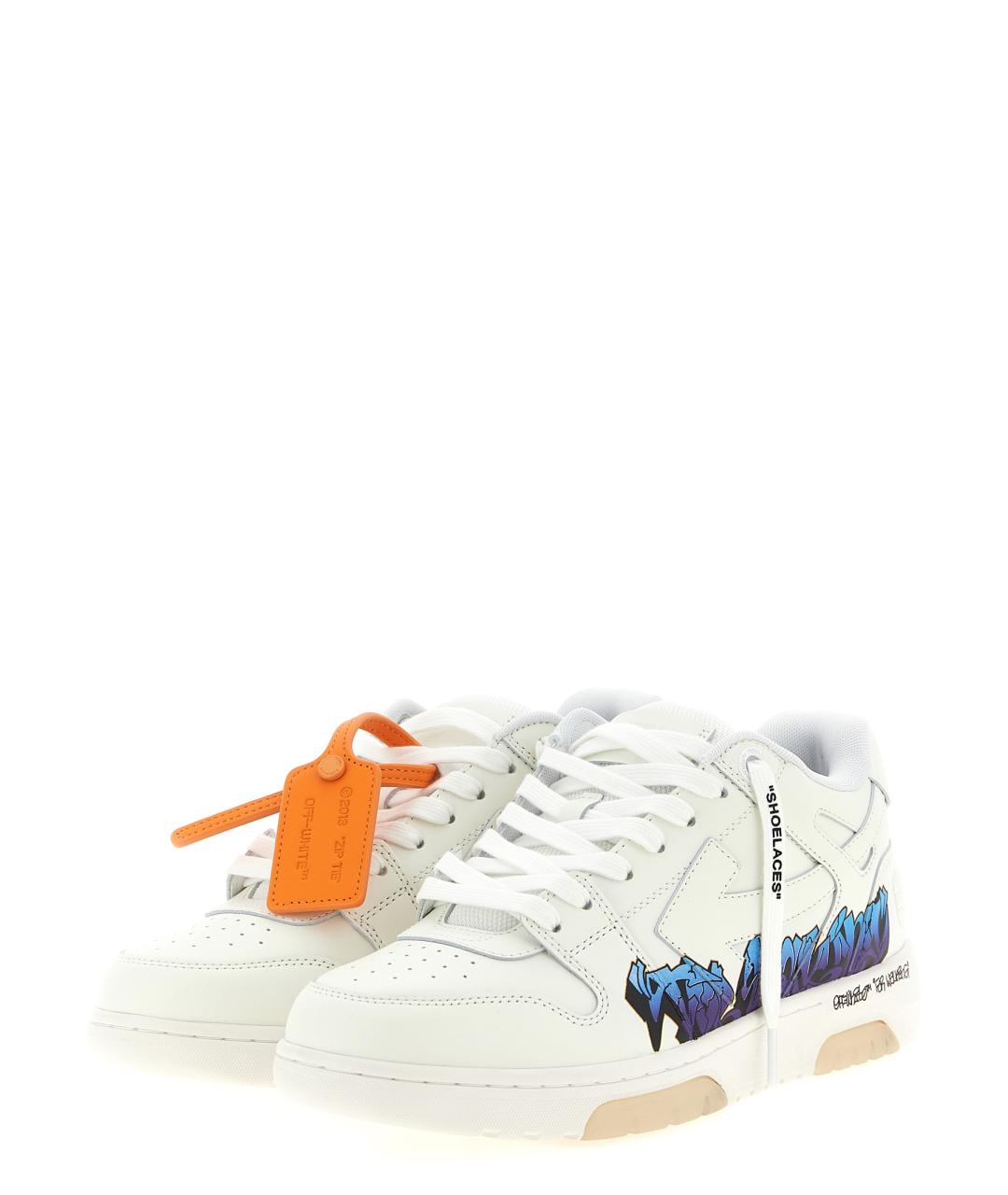 OFF-WHITE Белые кожаные низкие кроссовки / кеды, фото 2