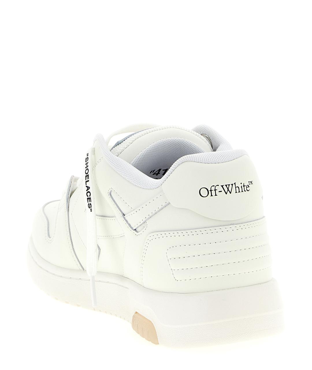 OFF-WHITE Белые кожаные низкие кроссовки / кеды, фото 4