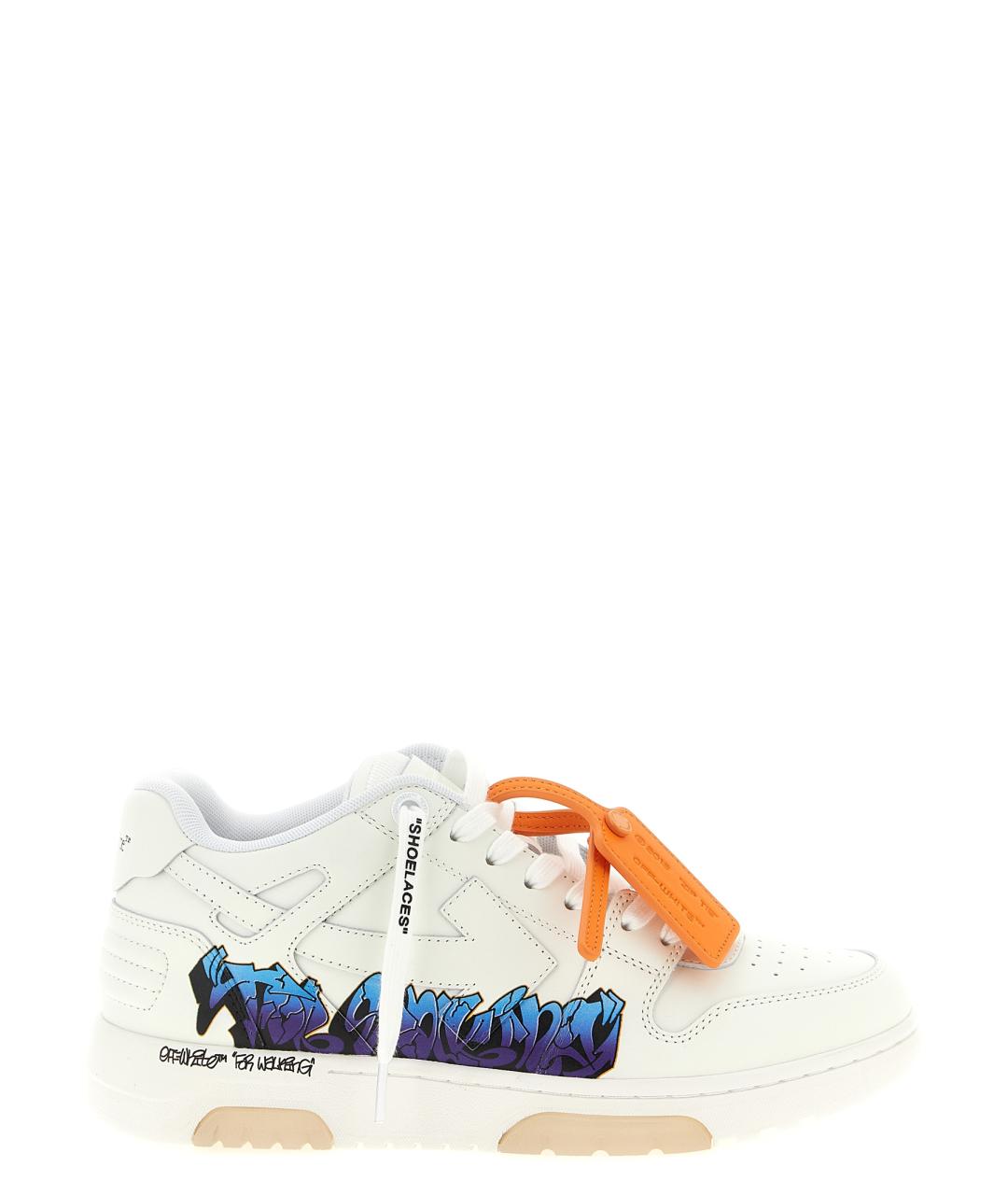 OFF-WHITE Белые кожаные низкие кроссовки / кеды, фото 1