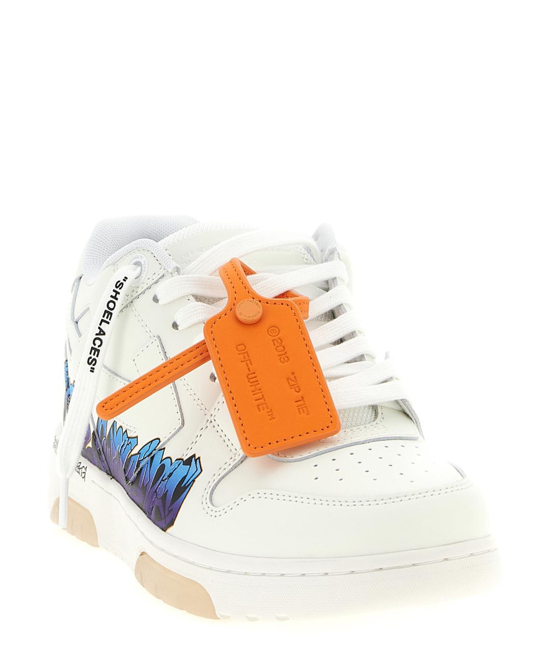 OFF-WHITE Белые кожаные низкие кроссовки / кеды, фото 3