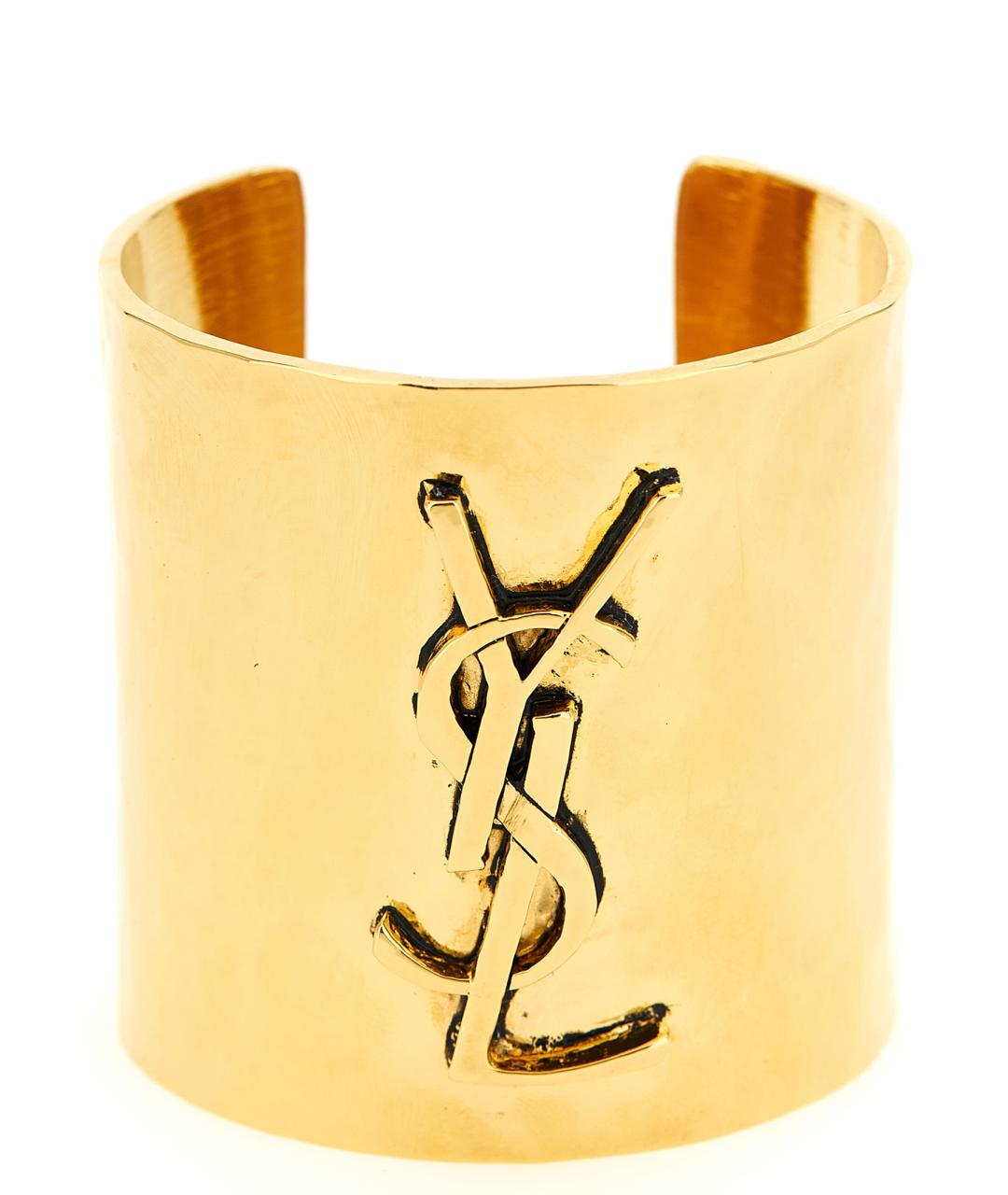 SAINT LAURENT Золотой металлический браслет, фото 1