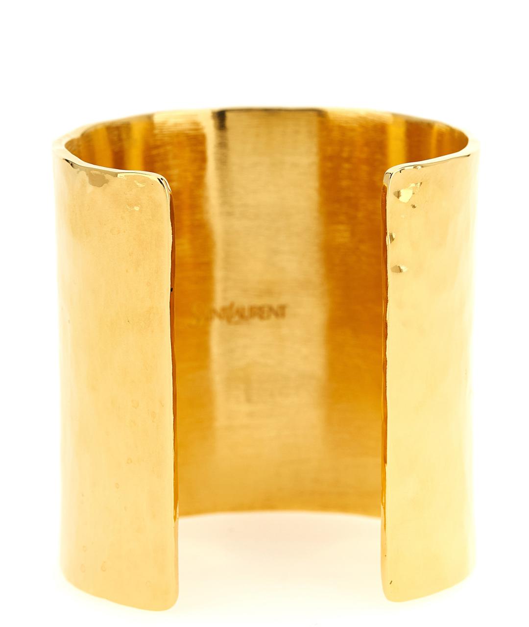 SAINT LAURENT Золотой металлический браслет, фото 2