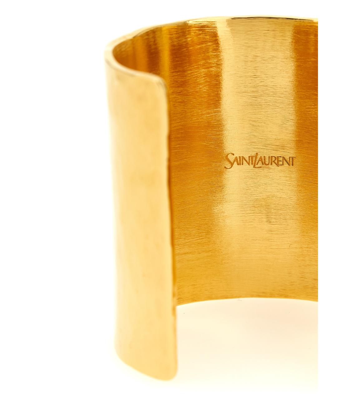 SAINT LAURENT Золотой металлический браслет, фото 3
