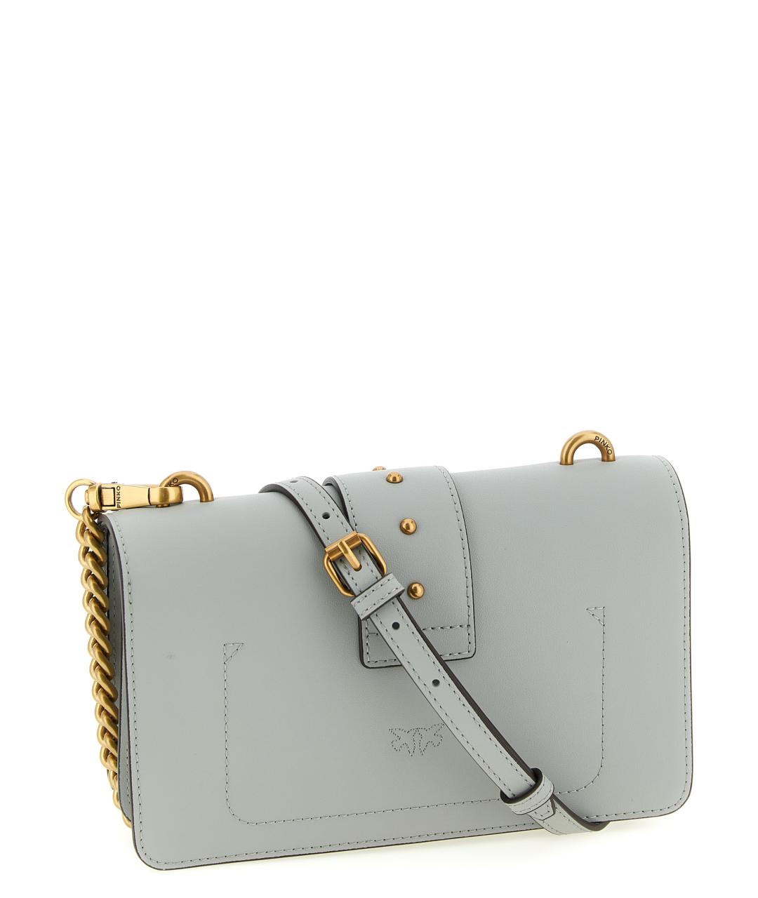 PINKO Серая кожаная сумка через плечо, фото 2