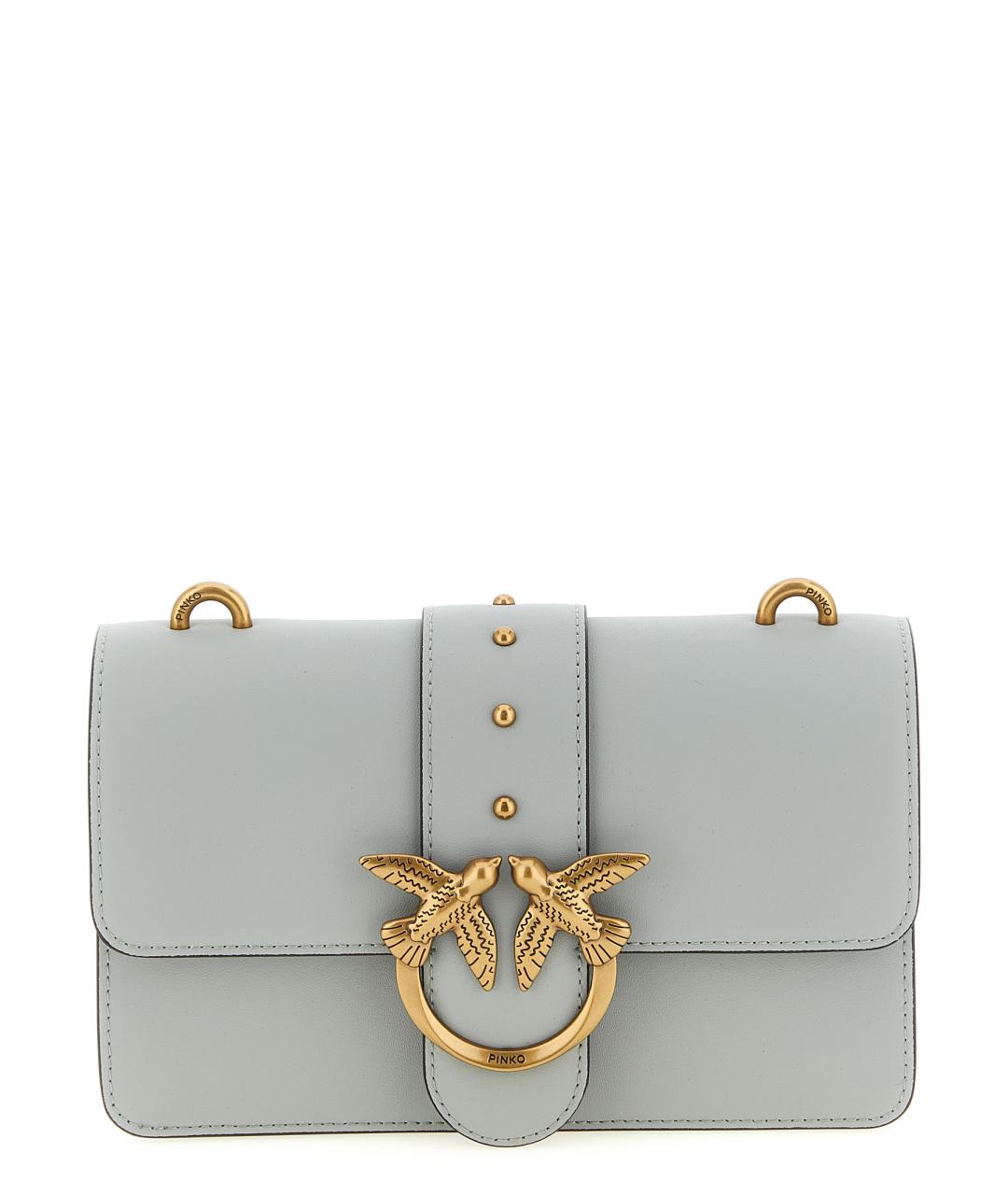 PINKO Серая кожаная сумка через плечо, фото 1