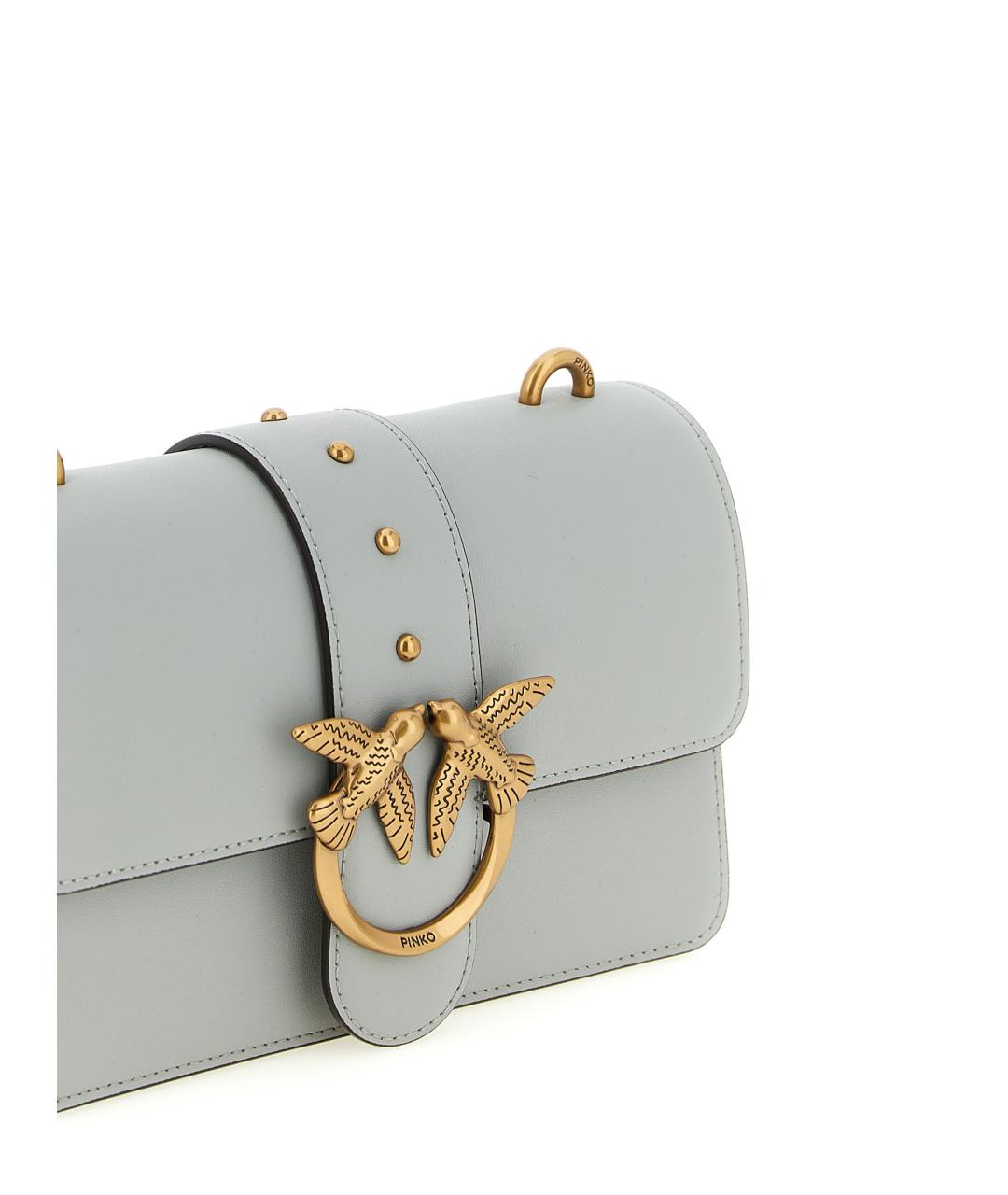 PINKO Серая кожаная сумка через плечо, фото 3