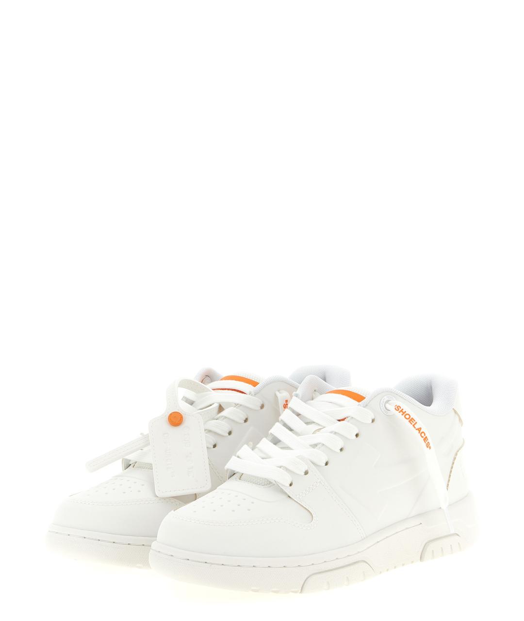 OFF-WHITE Белые кожаные низкие кроссовки / кеды, фото 2