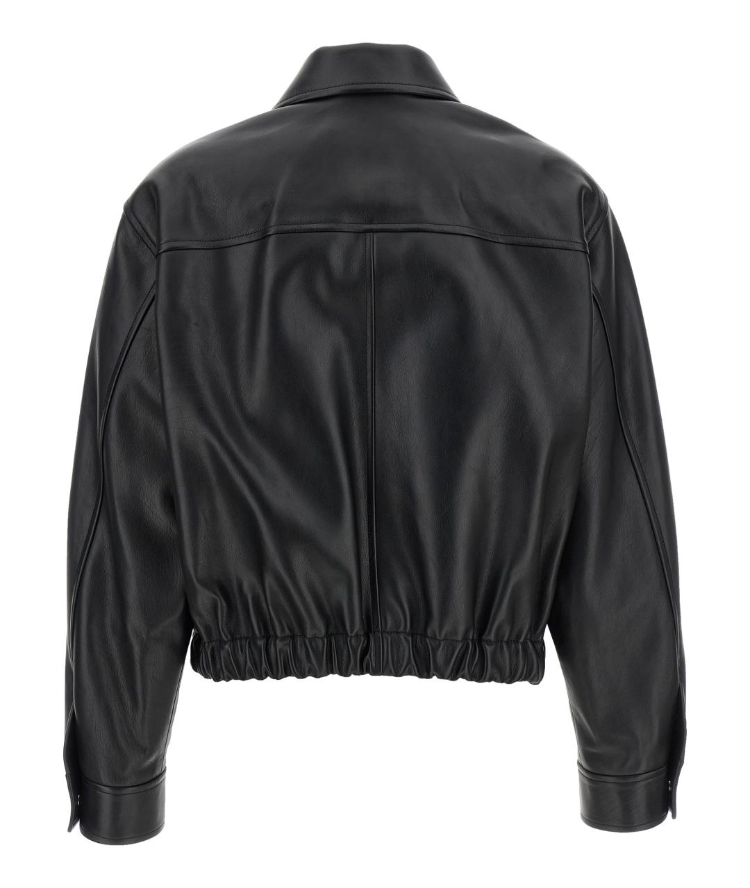 VERSACE Черная кожаная куртка, фото 2