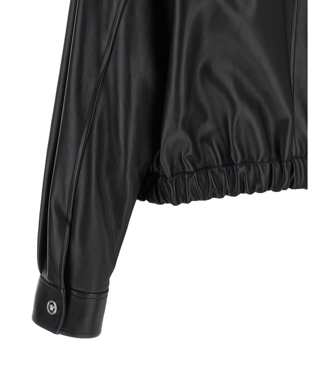 VERSACE Черная кожаная куртка, фото 4