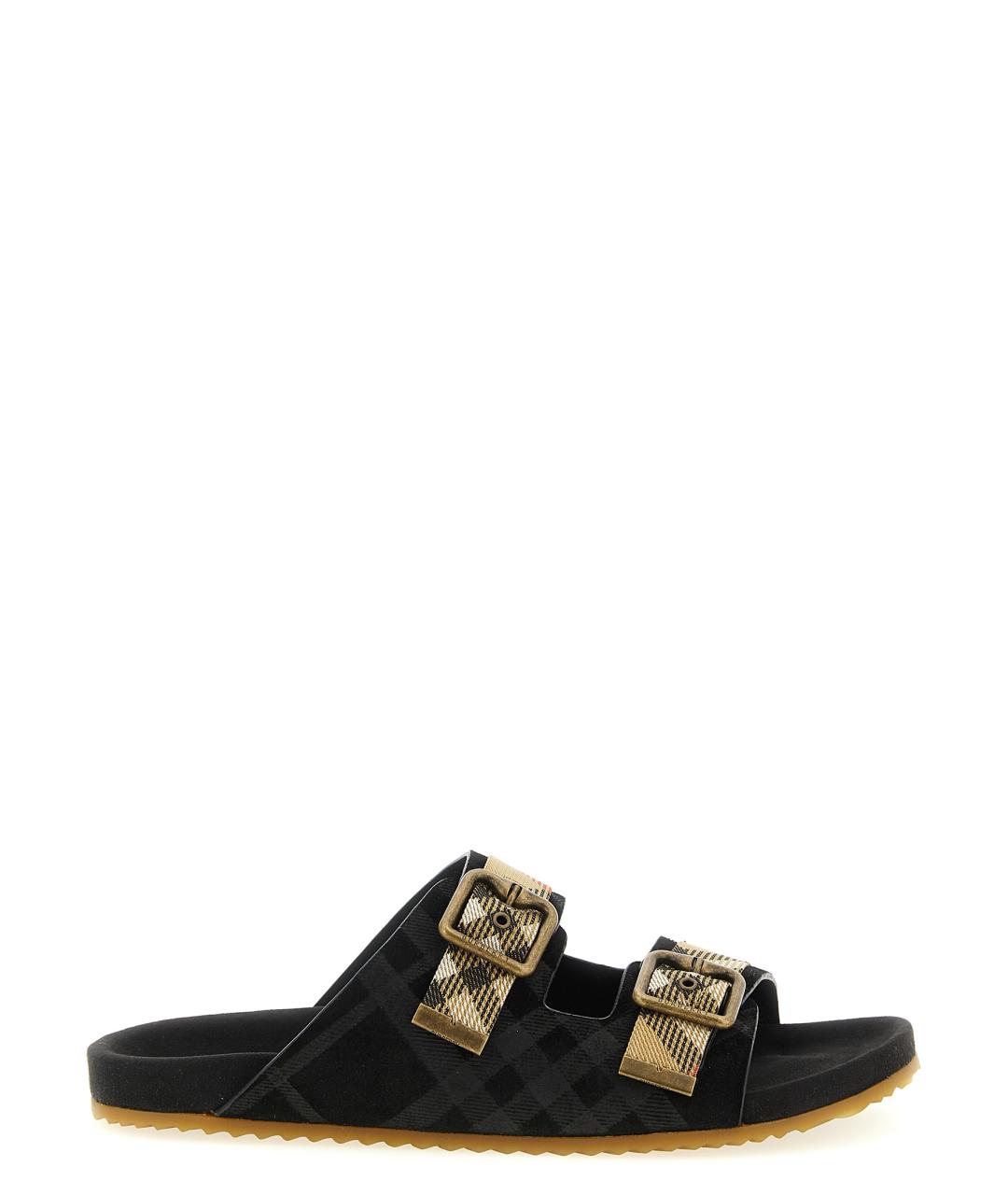 BURBERRY Черные шлепанцы, фото 1