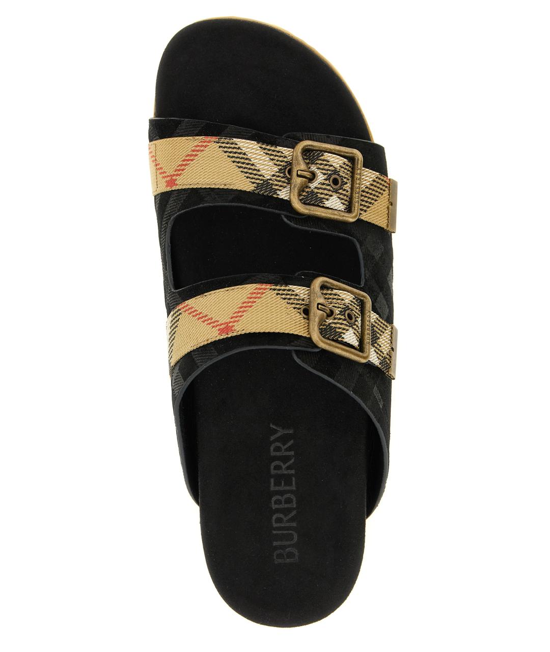 BURBERRY Черные шлепанцы, фото 4