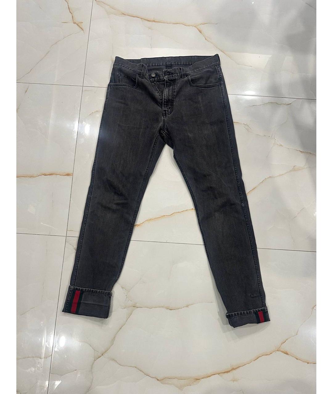 GUCCI Антрацитовые хлопковые джинсы скинни, фото 4