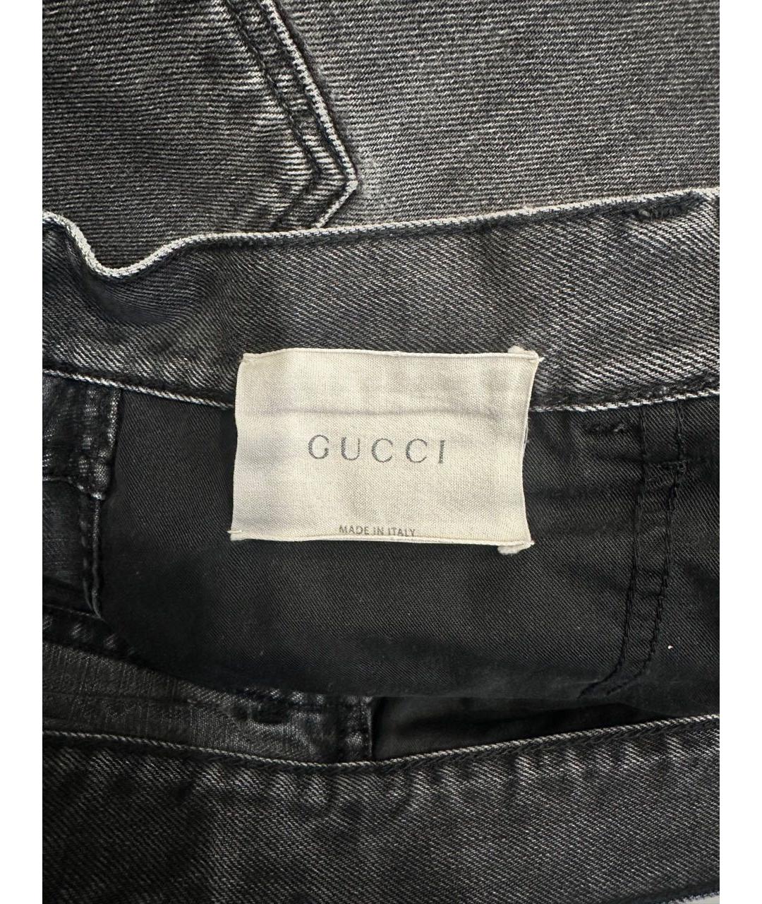GUCCI Антрацитовые хлопковые джинсы скинни, фото 3