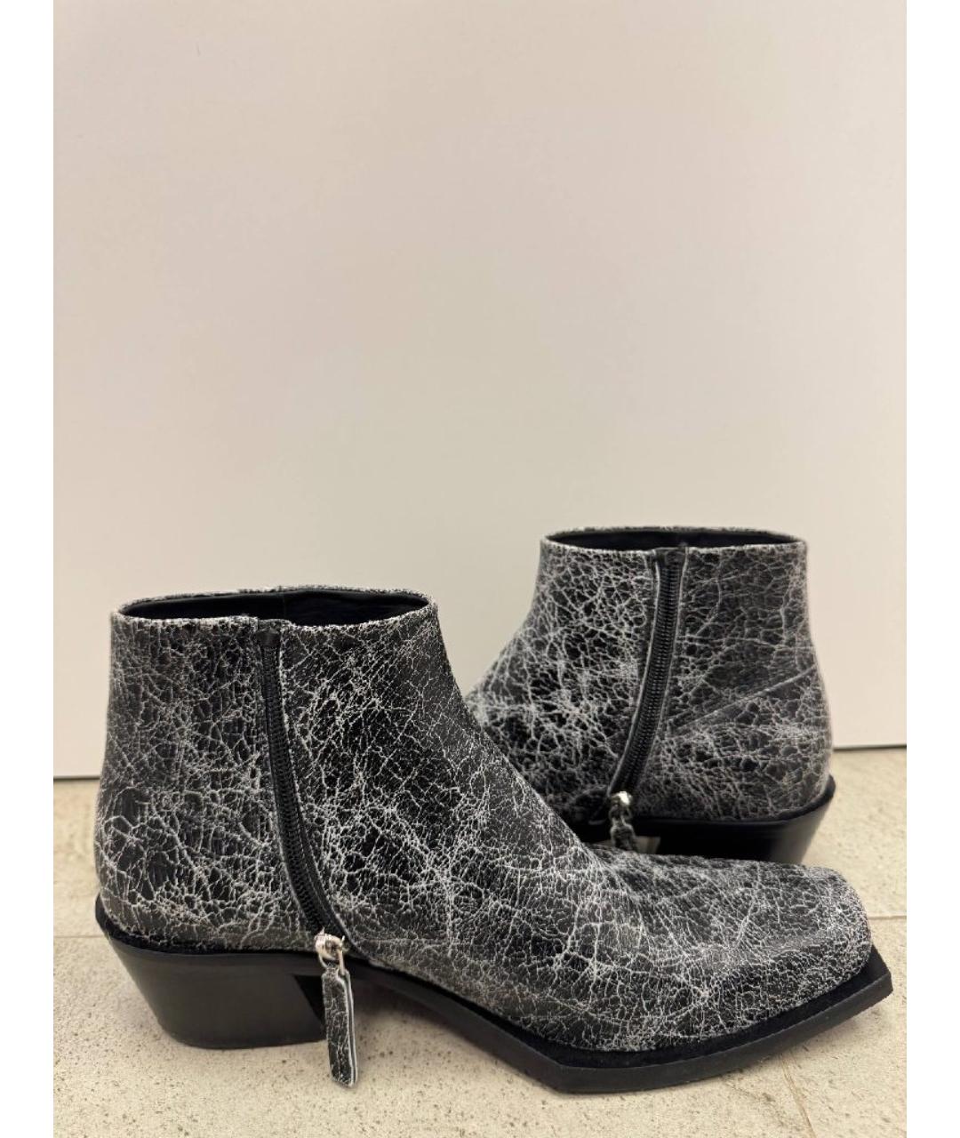 DIESEL Антрацитовые кожаные низкие ботинки, фото 6