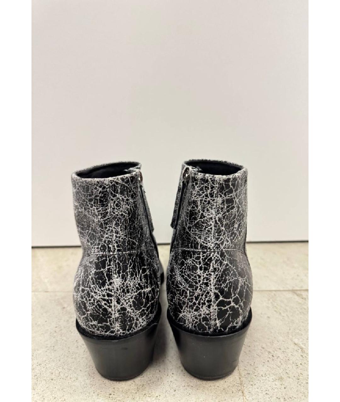 DIESEL Антрацитовые кожаные низкие ботинки, фото 4