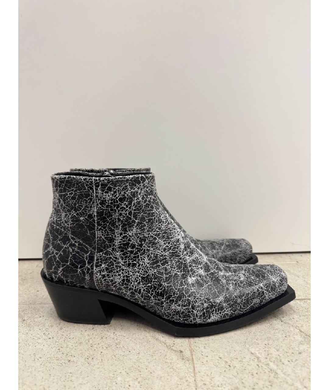 DIESEL Антрацитовые кожаные низкие ботинки, фото 7