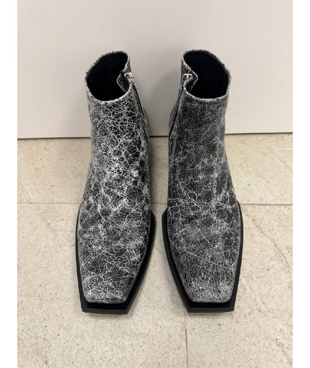 DIESEL Антрацитовые кожаные низкие ботинки, фото 2