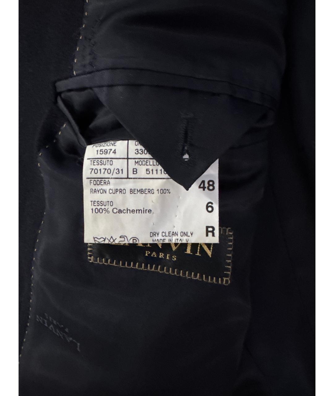 LANVIN Черное кашемировое пальто, фото 5