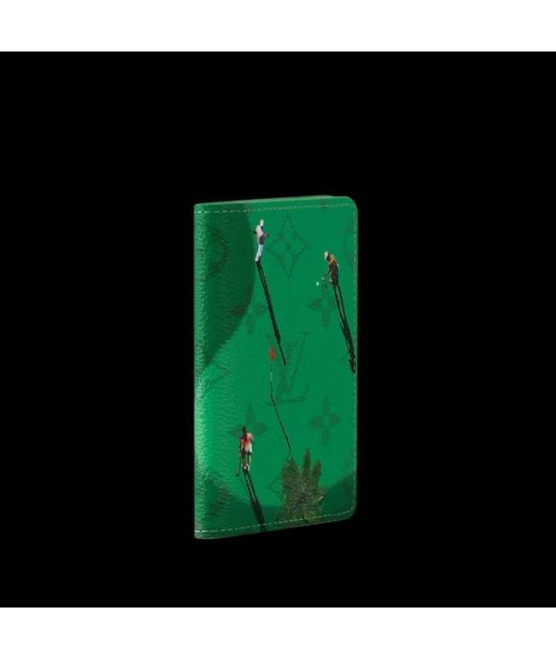 LOUIS VUITTON Зеленый кардхолдер из искусственной кожи, фото 2