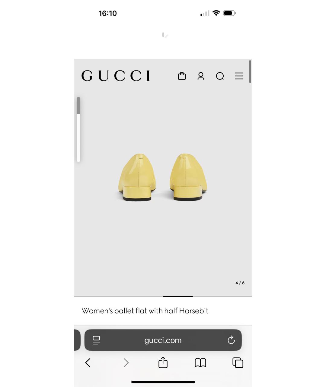 GUCCI Желтые туфли из лакированной кожи, фото 4