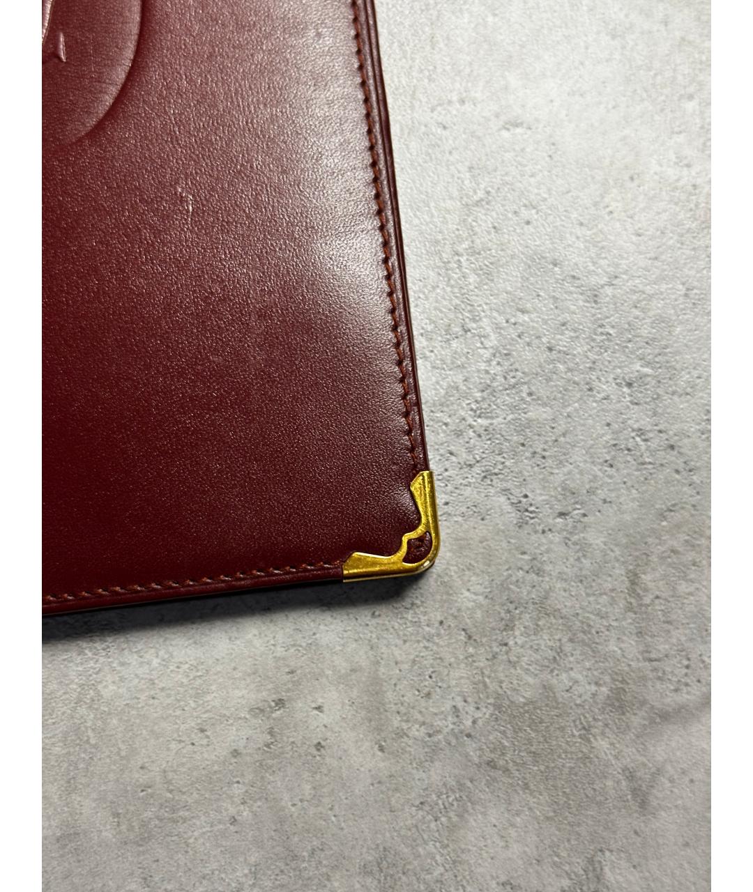 CARTIER Бордовый кожаный кошелек, фото 5
