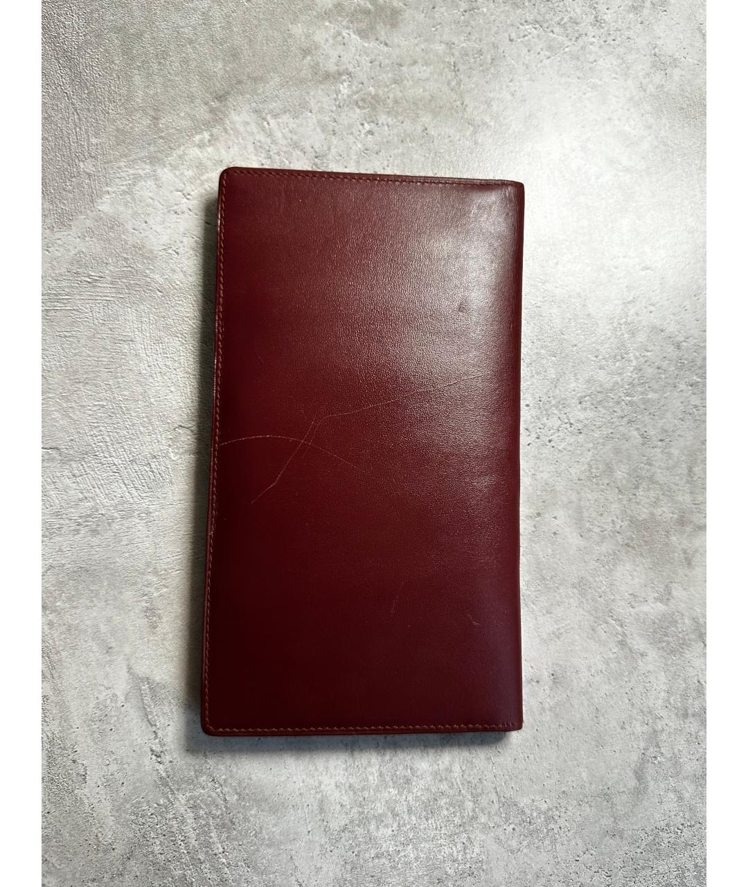 CARTIER Бордовый кожаный кошелек, фото 2