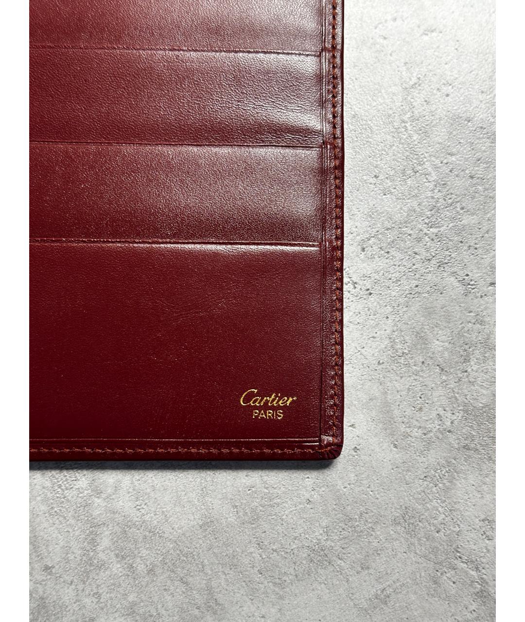 CARTIER Бордовый кожаный кошелек, фото 6