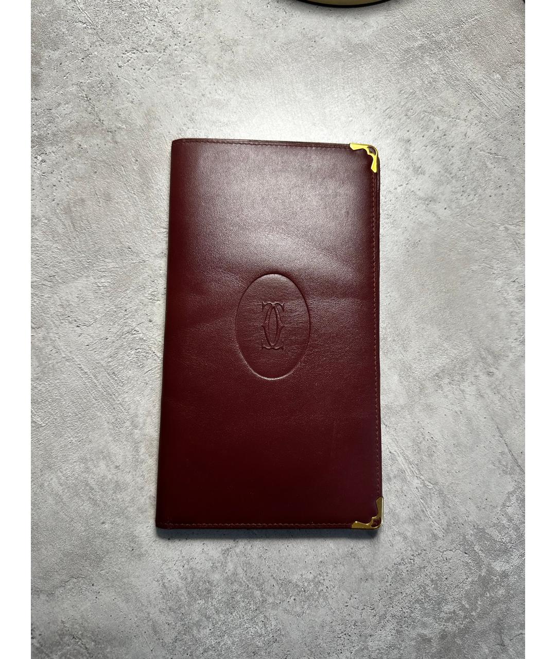 CARTIER Бордовый кожаный кошелек, фото 10