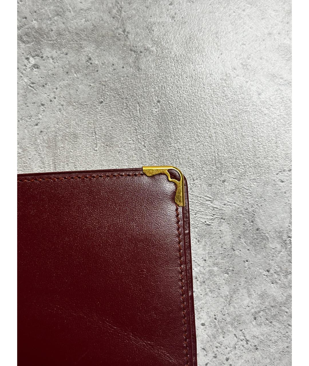 CARTIER Бордовый кожаный кошелек, фото 4