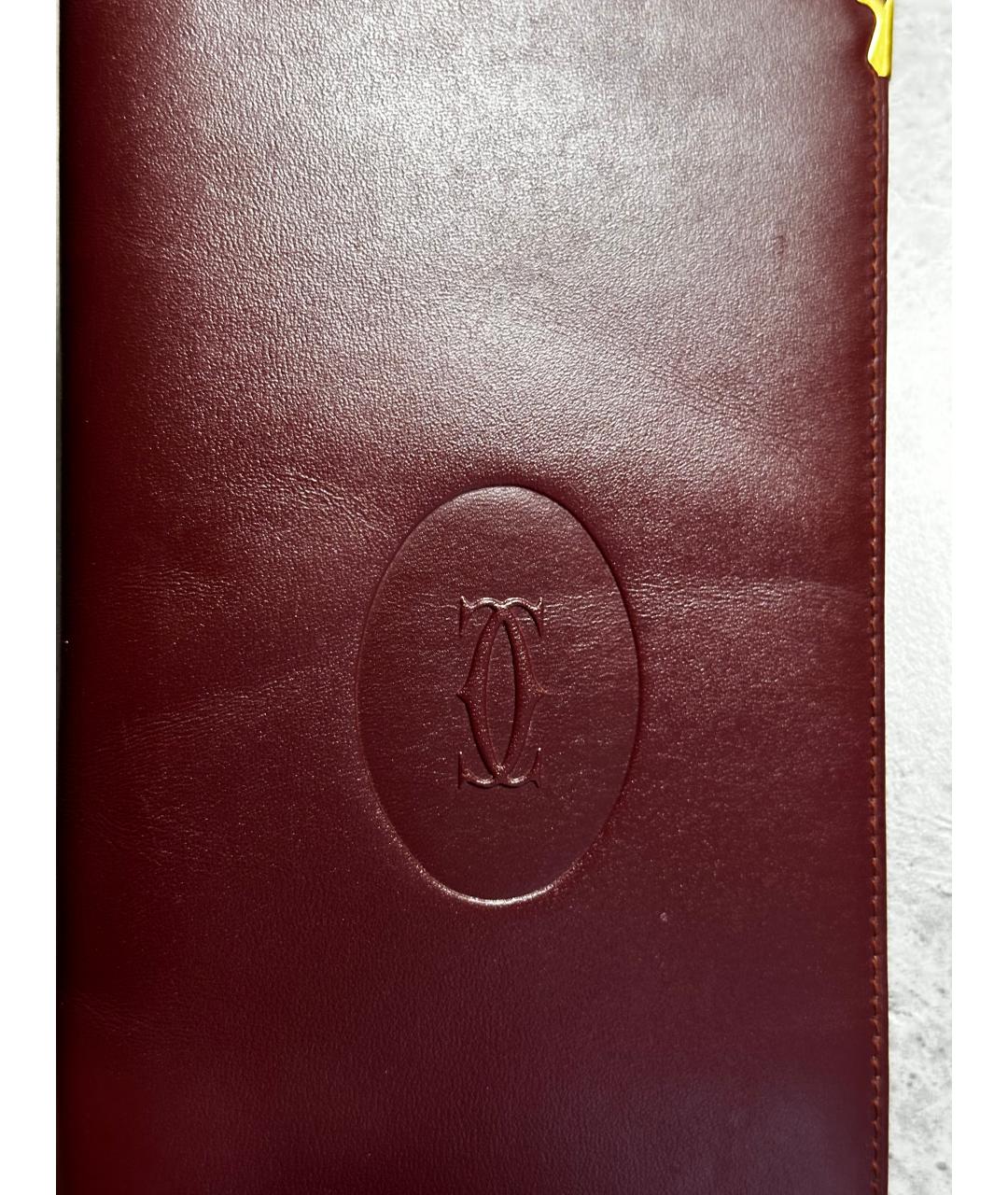 CARTIER Бордовый кожаный кошелек, фото 3