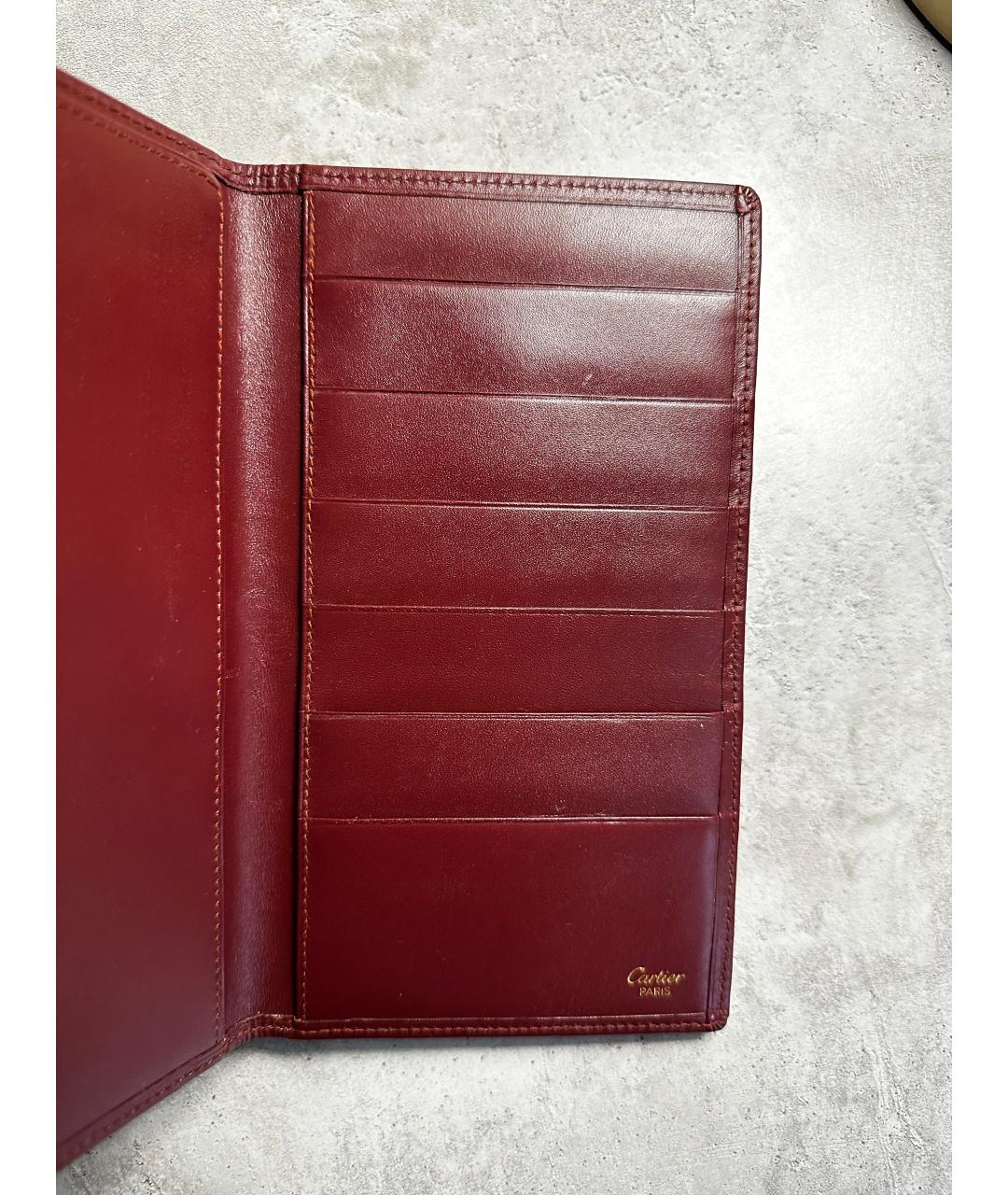 CARTIER Бордовый кожаный кошелек, фото 8